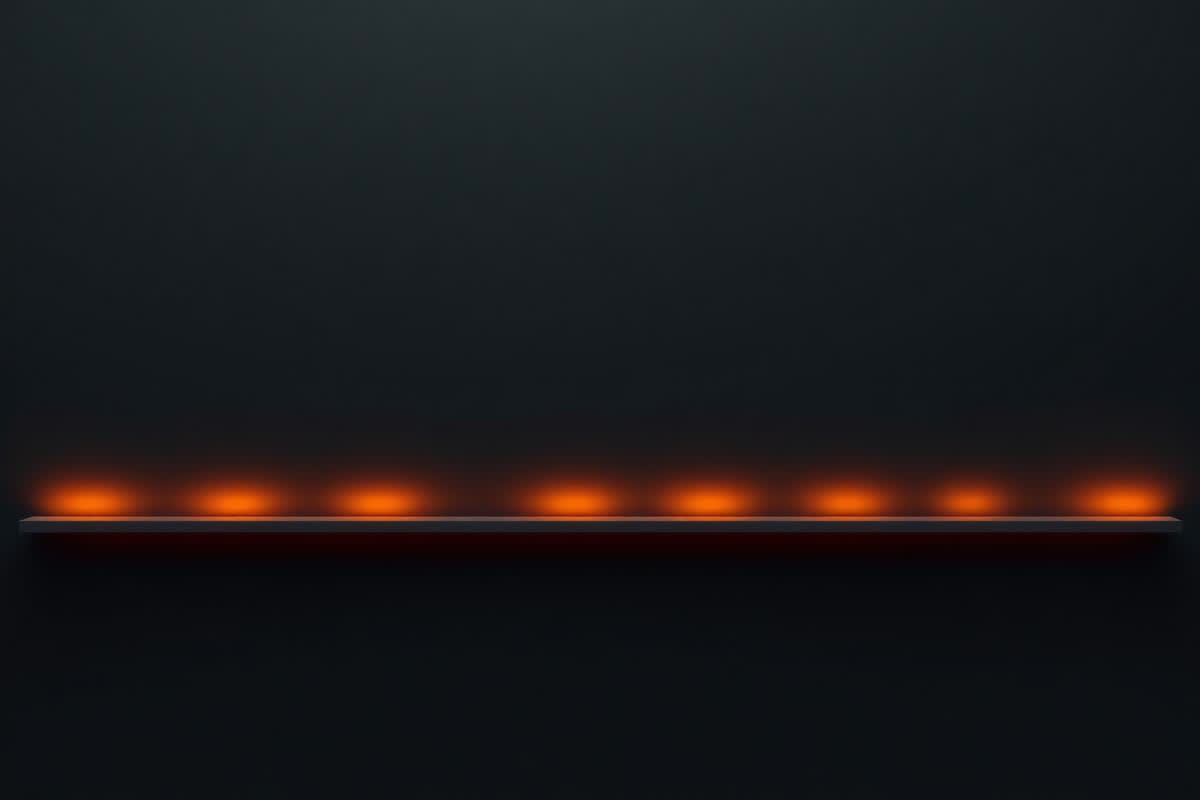 Glowing orange timeline markers representing campaign flight lengths