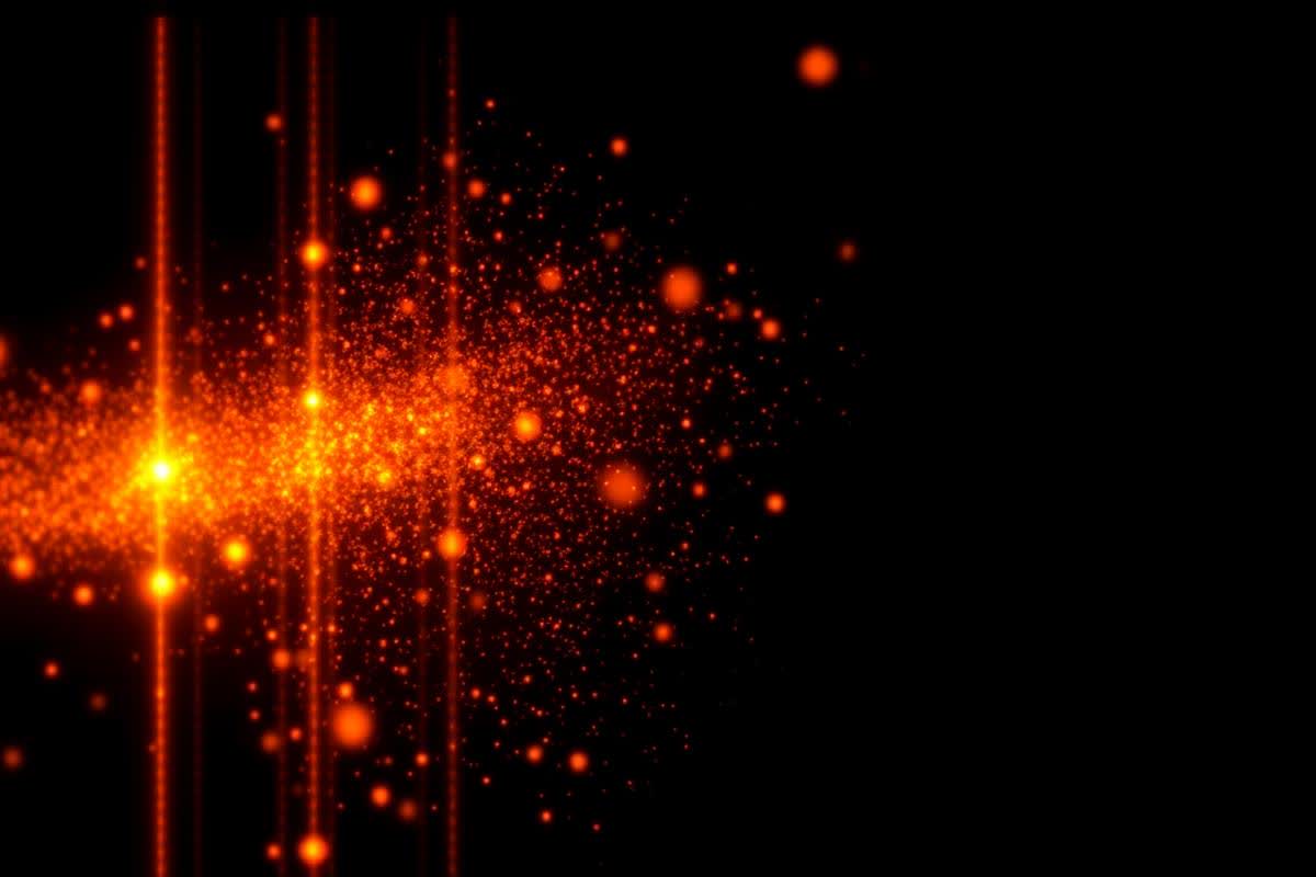Orange light particles representing digital tracking paired with wraps