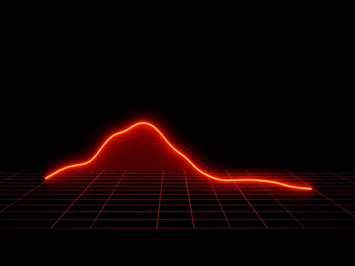 Glowing orange line chart showing organic search traffic growth