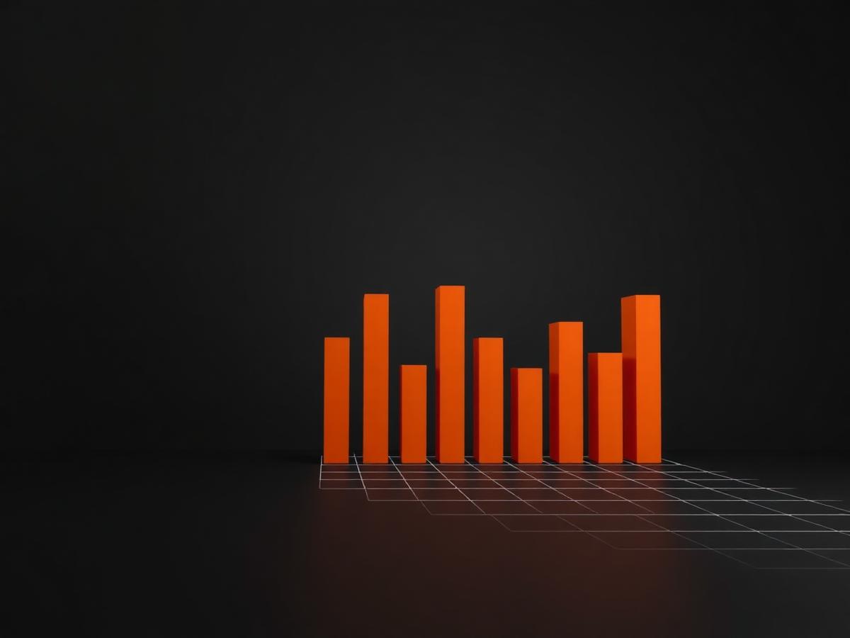Orange bar chart representing a monthly SEO performance report