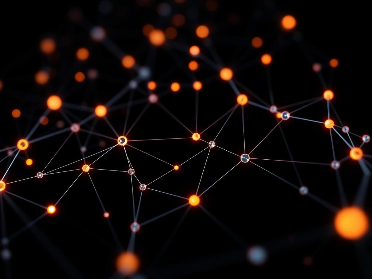 Network of glowing connected nodes representing link authority