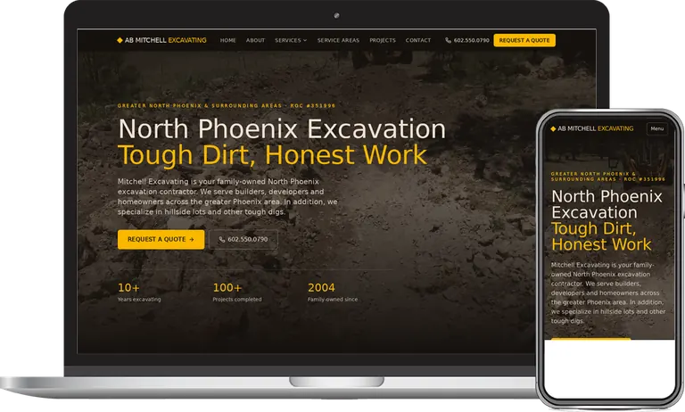 AB Mitchell Excavating, Phoenix, Arizona client of Phoenix AZ Ad Agency