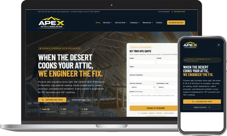 Apex Attic, Phoenix, Arizona client of Phoenix AZ Ad Agency