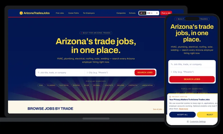 Arizona Trades Jobs, Phoenix, Arizona client of Phoenix AZ Ad Agency