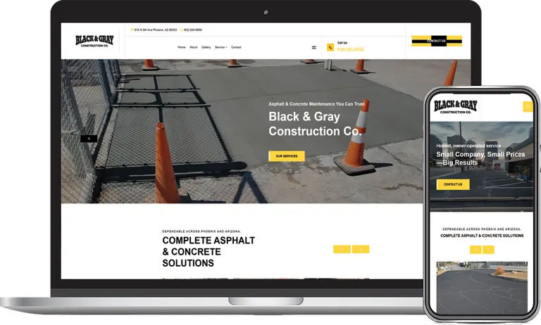 Black and Gray Construction Company, Phoenix, Arizona client of Phoenix AZ Ad Agency