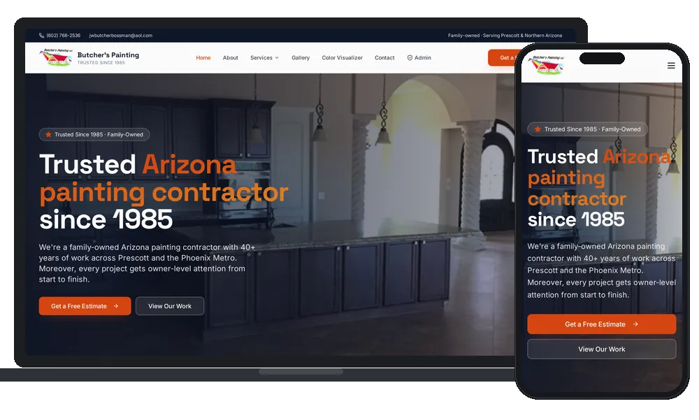Butcher's Painting (newest build), Phoenix, Arizona client of Phoenix AZ Ad Agency