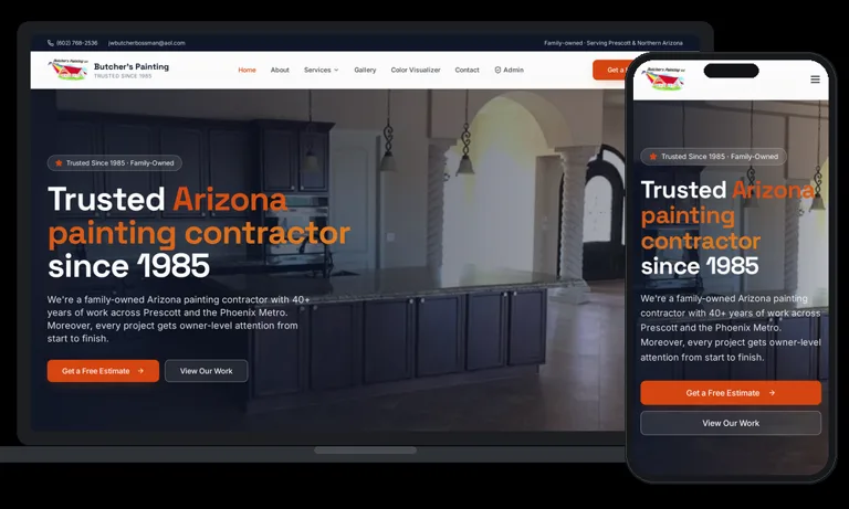Butcher's Painting website designed by Phoenix AZ Ad Agency in Phoenix, Arizona