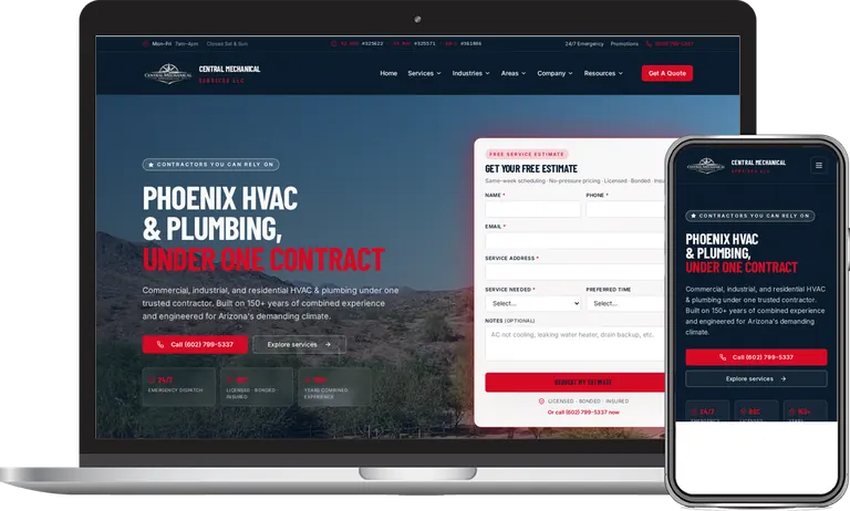 Central Mechanical Services, Phoenix, Arizona client of Phoenix AZ Ad Agency