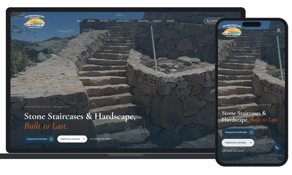 Feather Mountain Landscaping (newest build), Phoenix, Arizona client of Phoenix AZ Ad Agency