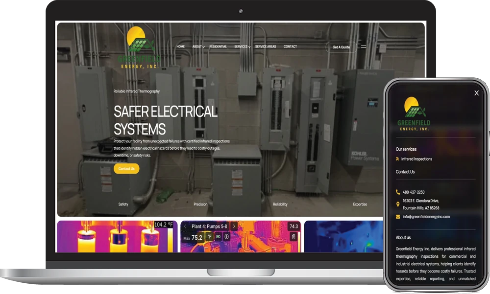 Greenfield Energy website designed by Phoenix AZ Ad Agency in Phoenix, Arizona