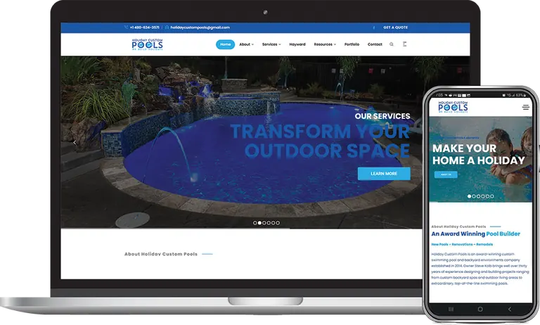 Holiday Custom Pools, Phoenix, Arizona client of Phoenix AZ Ad Agency