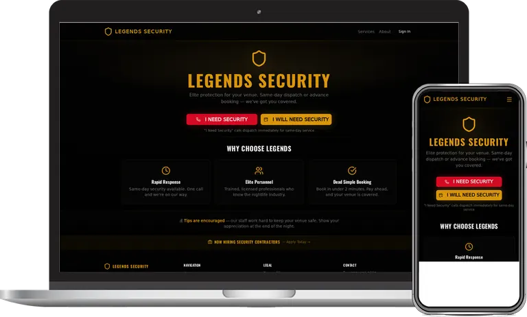 Legends Security LLC, Phoenix, Arizona client of Phoenix AZ Ad Agency
