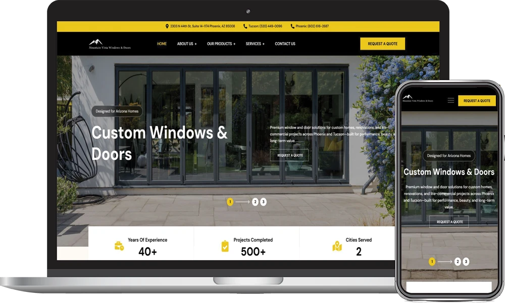 Mountain Vista Windows & Doors, Phoenix, Arizona client of Phoenix AZ Ad Agency