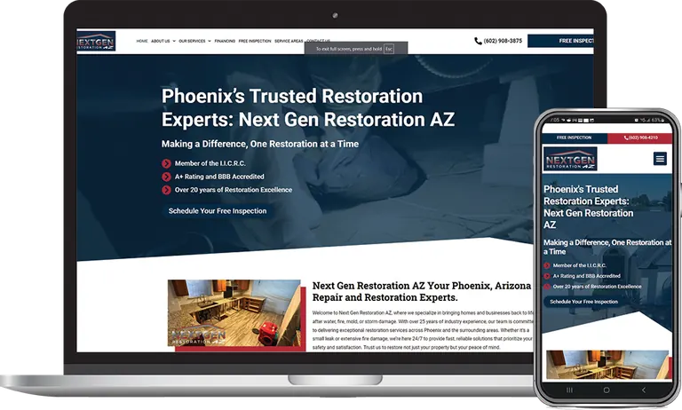Next Gen Restoration, Phoenix, Arizona client of Phoenix AZ Ad Agency