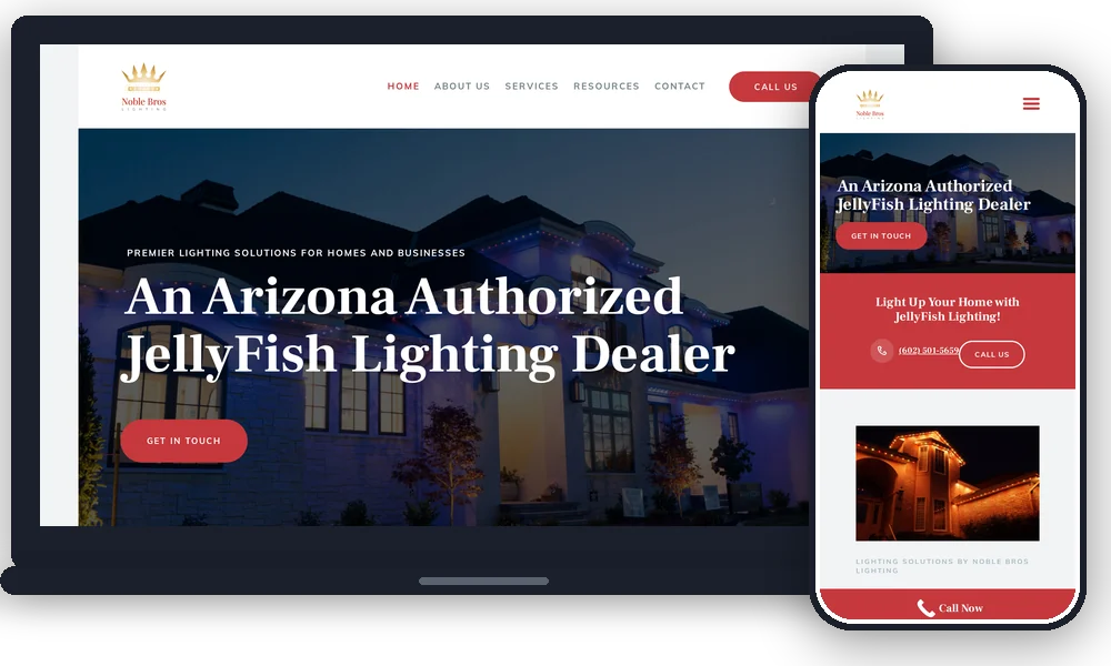 Noble Bros Lighting (newest build), Phoenix, Arizona client of Phoenix AZ Ad Agency