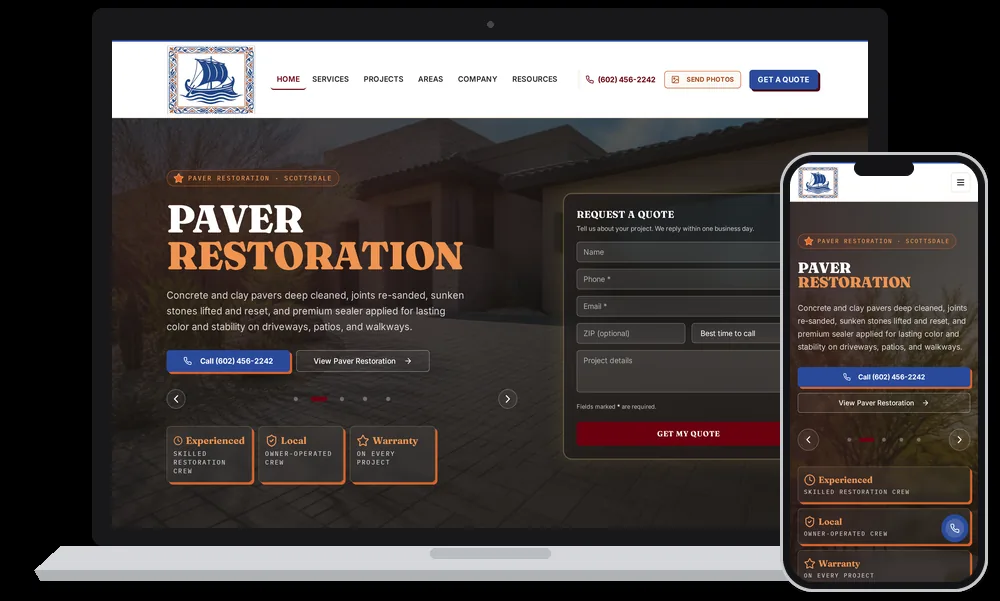Phoenician Tile & Paver Restoration, Phoenix, Arizona client of Phoenix AZ Ad Agency