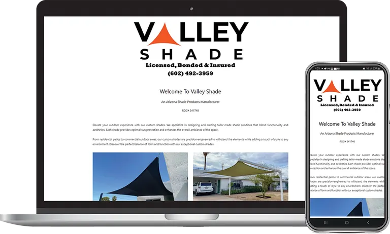 Valley Shade, Phoenix, Arizona client of Phoenix AZ Ad Agency